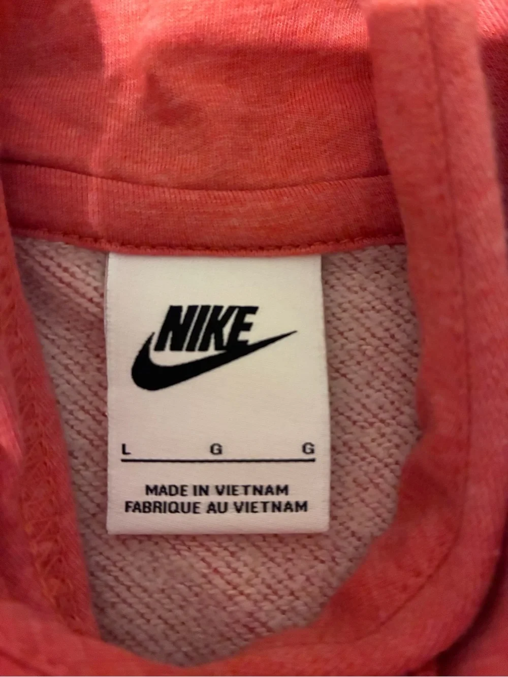 Nike Coral-Orange Logo Cropped Hoodie